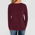 thumbnail image 5 of gakvbuo Fall Plus Size Shirts For Women Long Sleeve Henley Tops Pullover With Buttons Down Bloues Casual Loose Fit Pullover V-Neck Tunics Tops Sweatshirts, 5 of 7