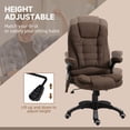 thumbnail image 4 of Chaise de Bureau Inclinable de Massage Aspect Lin Brun / Chaise de Direction à Dossier Haut Confortable avec Pivot et Hauteur Réglable pour Bureau à Domicile, 4 of 7