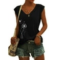 thumbnail image 5 of Printed Women's Basic Shirt Vest Covered Sleeve Casual Loose Tank Tops, 5 of 6