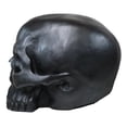 thumbnail image 3 of Graveyard Gothic Memento Mori Giant Oversized Sinister Black Skull Statue 23"L, 3 of 8