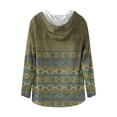 thumbnail image 4 of WTOBBY Men's Printed Cotton Linen Hooded Long Sleeve Shirt with Gradient Design for Spring and Summer Casual Daily Wear Lightweight and Breathable Pullover Top ,Army Green L, 4 of 5
