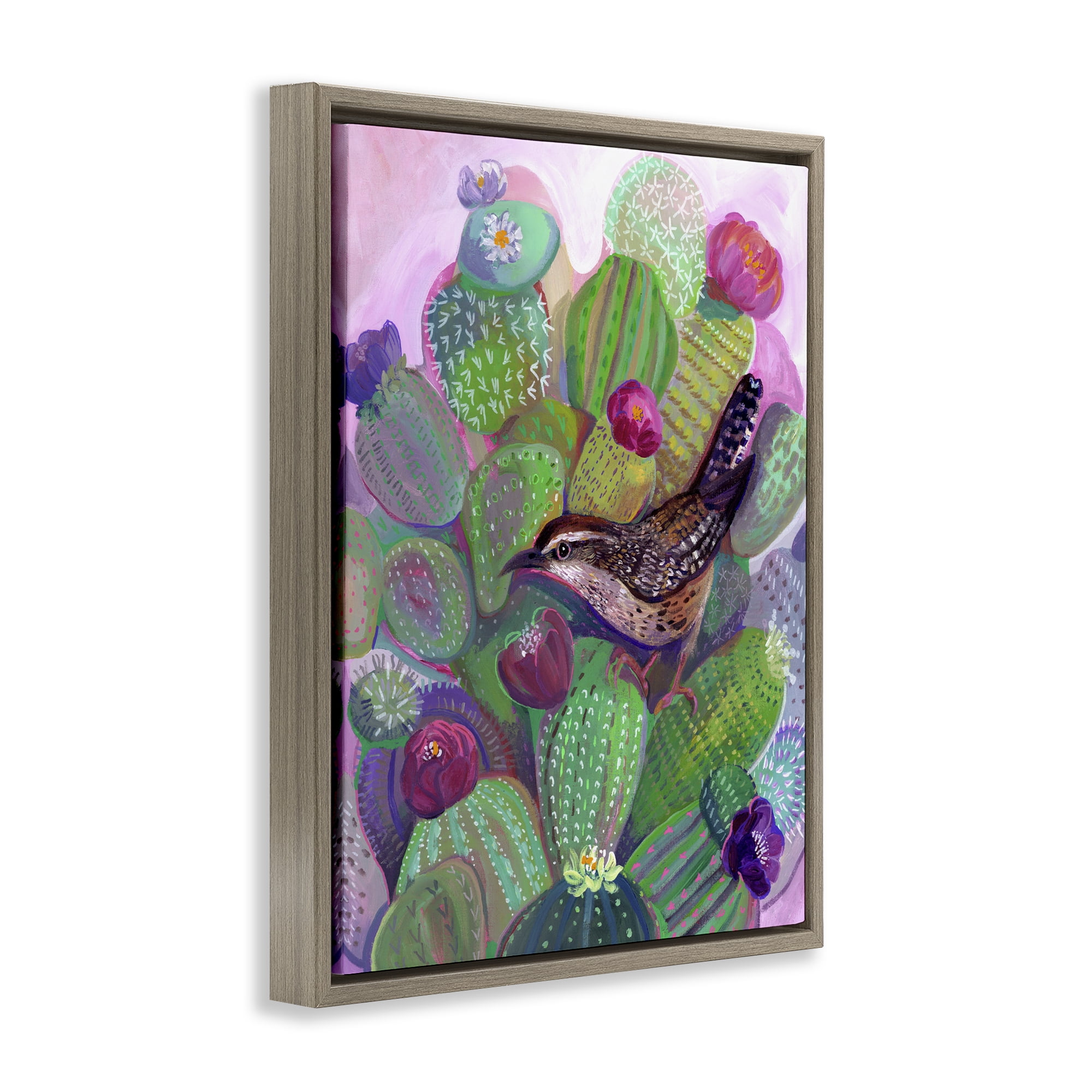 Desert Day Dream Bird Brown Framed Floater Canvas Wall Art, design by Ashley Davis