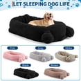 thumbnail image 2 of Roromall Human Dog Bed, 71''x45''x12'' Human Size Dog Bed with Blanket, 2 Side Storage Pockets and Portable Handle, Removable Cover, Luxury Faux Fur Large/Medium Size Dogs Beds for People, 2 of 6