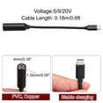 thumbnail image 2 of 0.6FT USB C to DC PD Power Fast Charging Cable, 4mmx1.35mm 65W/5V/9V/20V DC Power Cable, Type C Input 3.25A Adapter Jack Converter for Router, Camera, TV Box, Desk Lamp(Black), 2 of 6