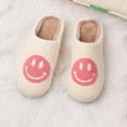 thumbnail image 4 of Smiley Face Slippers Retro Cozy Comfy Plush Warm Slip-on Slippers Winter Soft Fuzzy Indoor House Shoes with Memory Foam for Men Women…, 4 of 10