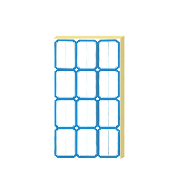 sweethay 50 unidades/bolsa de etiquetas adhesivas para el hogar y la Oficina, tarros para condimentos de azúcar y especias, etiquetas adhesivas, Carpetas de archivos 2 Rejillas Azul