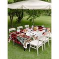 thumbnail image 3 of Outdoor Tablecloth with Umbrella Hole and Zipper, Red Plaid Christmas Rectangle Table Cloth 60x84 Inch Waterproof Tablecloth, Snowman Xmas Tree Snowflake Winter Gifts Picnic Table Cover for Patio, 3 of 7