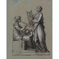 thumbnail image 2 of Pierre-Paul Prud'hon 12x14 Black Ornate Wood Framed Double Matted Museum Art Print Titled: Eterpe and Polymnia (1800), 2 of 5
