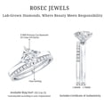 thumbnail image 5 of Rosec Jewels Certified Lab Grown Diamond Wedding Bridal Ring Set - 1 Carat Princess Cut Engagement Ring with Enhancer - EF-VS Grade, 18K White Gold, US 12.00, 5 of 8