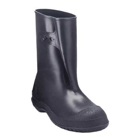TINGLEY 35121 Overboots, Mens, S, Button Tab, Blk, PVC, 1PR