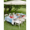 thumbnail image 3 of Outdoor Tablecloth with Umbrella Hole and Zipper, Red Blue Gnomes Christmas Rectangle Table Cloth 52x70 Inch Waterproof Tablecloth, Snowflake Xmas Tree Gifts Winter Picnic Table Cover for Patio, 3 of 7