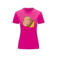 thumbnail image 2 of Playera Blusa De Capybara Comiendo Sandwich Ropa Divertida Para Mujer Capibara Color Fucsia Talla Grande Marca Emil SaEs, 2 of 4