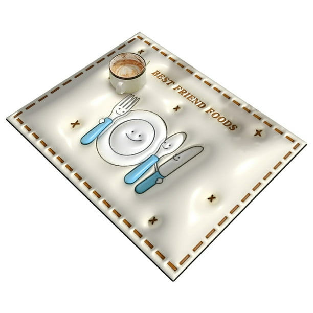 Microfiber Dish Drying Mat NonToxic Slip Resistant 3D Rubber Bar Mat