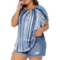 thumbnail image 4 of Trendy and Comfortable Plus Size Tie Dye Short Sleeve T-shirt for Women 3X Blue, 4 of 6