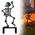 thumbnail image 2 of BinKFF Metal Halloween Yard Signs Halloween Outdoor Decorations Black Metal Art Halloweens Yard Stakes Reusable Skeleton Lawn Sign for Holiday Party Decor for Garden Prop, 2 of 8