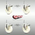 thumbnail image 2 of 5 Inch 316SS Nylon Wheel Swivel ½ Inch Threaded Stem Caster Set Lock Brake SCC, 2 of 2
