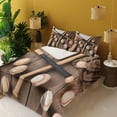 thumbnail image 4 of Ambesonne Baseball Fitted & Top Sheet Set with Shams, Rustic Style Sports Themed, Brown and Pale Brown, 4 of 8