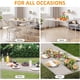 thumbnail image 3 of 4 feet portable foldable card mesa con lockable metal legs forrado pu leather tabletop heavy-duty beige para indoor/outdoor picnic parties wedding bbq y camping, 3 of 7