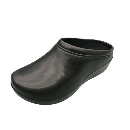 Greenbox Women Black Non Slip Super Light Weight Hospital Restaurant Slip On (Best Non Slip Shoes For Restaurant Work)