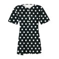 thumbnail image 4 of Dyegold Womens Tops Dressy Casual Summer Summer Tops For Women Dressy Casual Button Pleated V Neck Floral Print Tunics Shirts Loose Fit Short Sleeve Blouses, 4 of 5