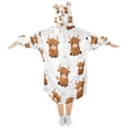 thumbnail image 2 of Wearable Blanket with Sleeves and Pocket Oversized Hooded Sweatshirt 3-14 YR Cute Yaks Cow Pattern S, 2 of 7