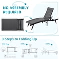 thumbnail image 6 of AECOJOY Outdoor Lounge Chair with Adjustable Positions, Aluminum Chaise Lounge Outdoor for Pool, Garden, Beach, Dark Grey, 6 of 7