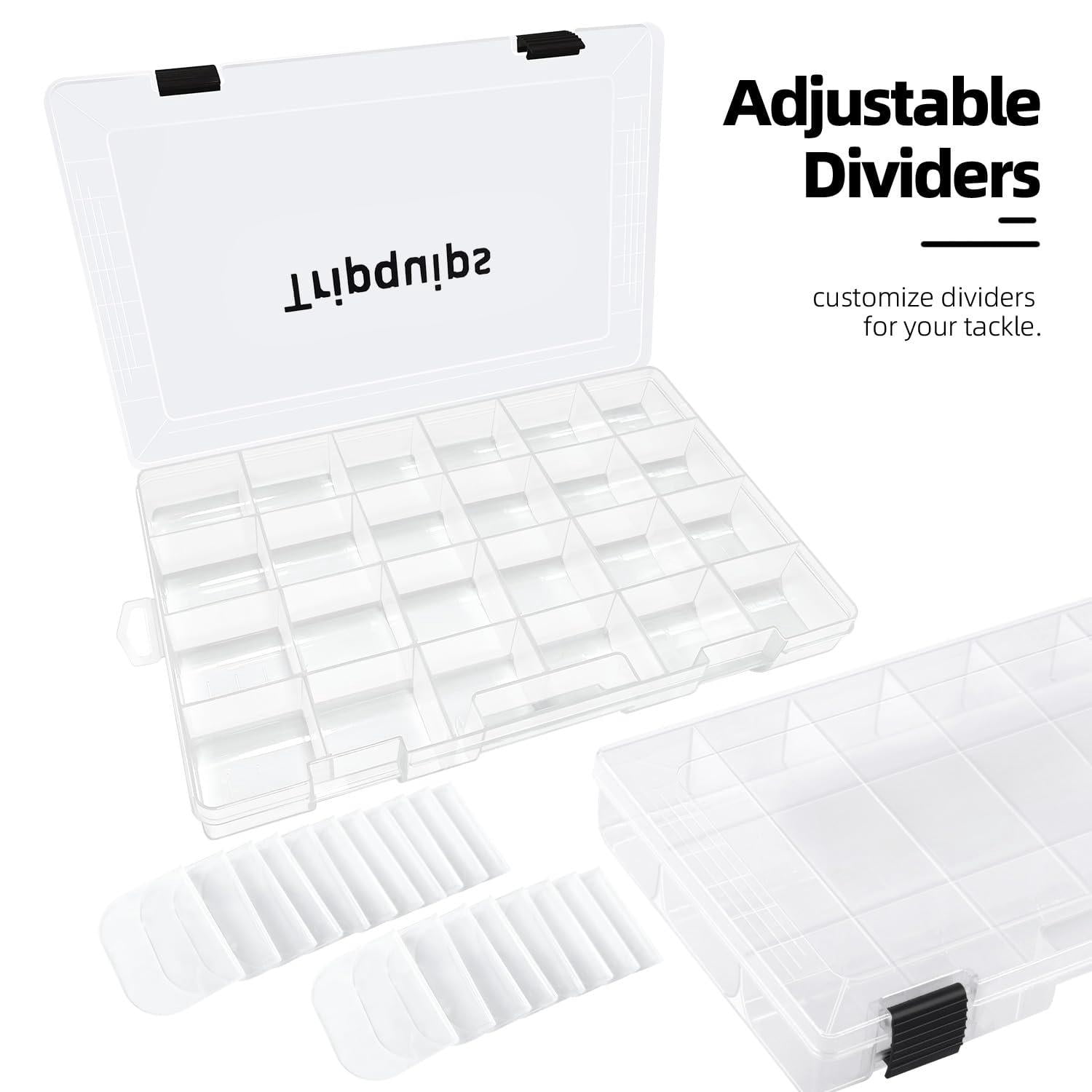 3600 Tackle Trays  Plastic Storage Organizer Box With Removable Dividers - Boxes Fishing 3700 2 Packs/4 Packs