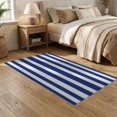 thumbnail image 2 of ODIKA Striped Nautical Navy Cabana Wide Alternating Bands Awning Sriped for Guest Room, Lounge, Apartment, Non-Slip Low Profile, 2 of 7