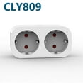 thumbnail image 3 of TUYA Smart Wifi Dual Plug 16A 2-in-1 Socket Outlet Switch Smart Home Timing APP Voice Control Work CLY809 EU Plug, 3 of 5