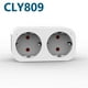 thumbnail image 2 of TUYA Smart Wifi Dual Plug 16A 2-in-1 Socket Outlet Switch Smart Home Timing APP Voice Control Work CLY809 EU Plug, 2 of 5