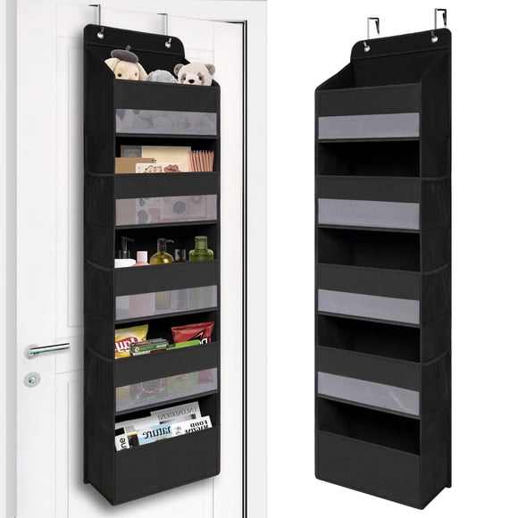 Organizador para colocar sobre la puerta TYMENSH con 5 bolsillos grandes, color negro
