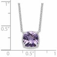 thumbnail image 3 of Sterling Silver Rhodium-Plated Square Amethyst With 2 In Ext. Necklace Made Thailand -Jewelry By Sweet Pea, 3 of 7