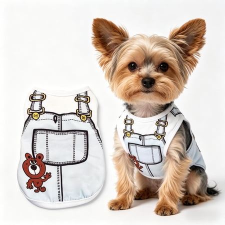 XS Dog Clothes for Small Dogs: Dog Shirts with Cute Patterns Stretchy Girl & Boy Puppy Clothes for Toy Chihuahua Teacup Cat Pet T-Shirts Outfits E