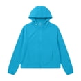 thumbnail image 4 of Women Cropped Lightweight Hooded Windbreaker Jacket, Packable Breathable Full Zip Sun Protection Outerwear for Spring Summer Outdoor Daily (BU1/L), 4 of 4