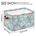 thumbnail image 4 of Yayeee 2 Pack Canvas Storage Basket with Handles for Shelves Fabric Bins Closet Organizer, Blue Floral, 4 of 8