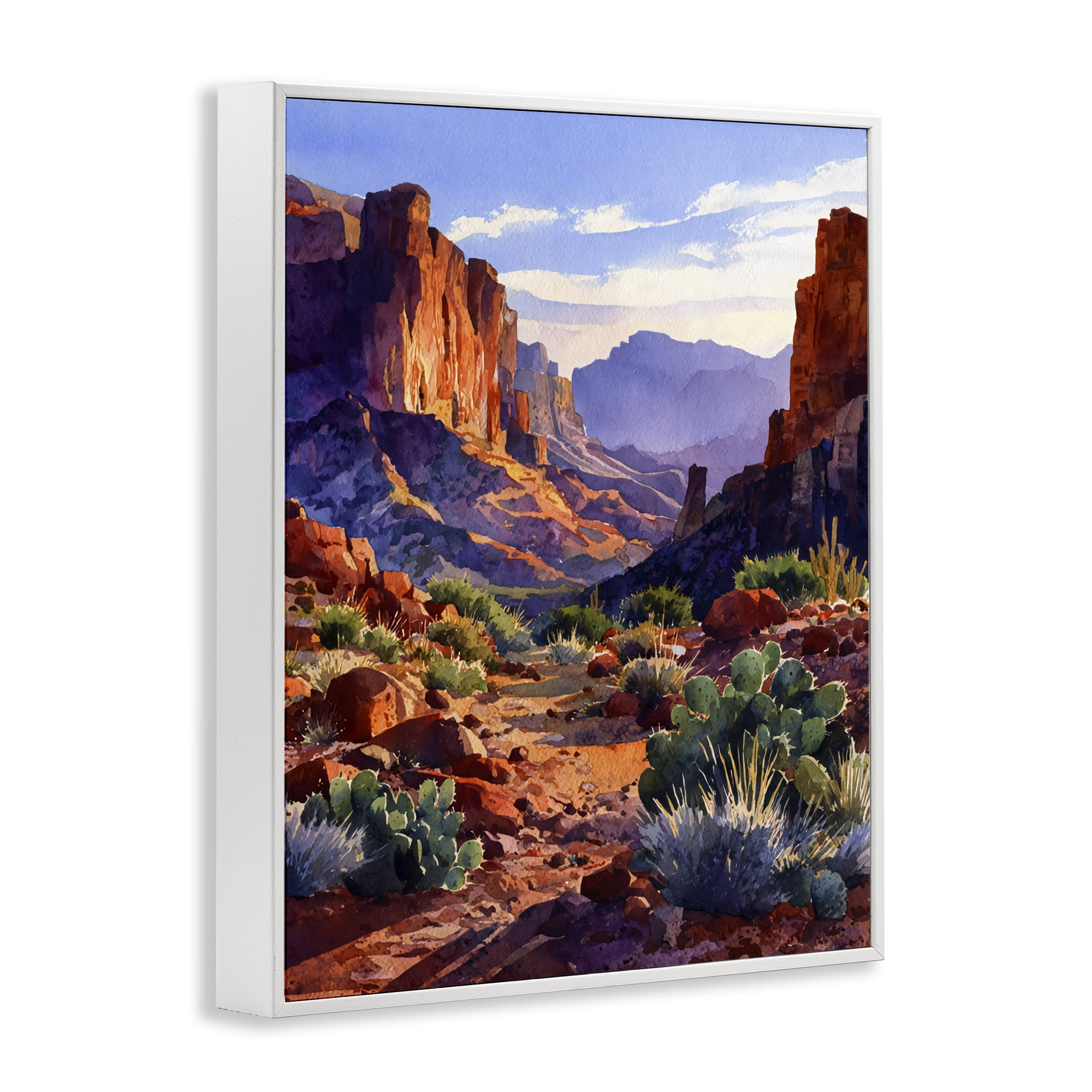 Stupell Industries Western Colors Earthy Desert White Framed Giclee Art, design by Franklyn Gregory