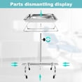 thumbnail image 3 of Konmee Support d'Instrument Premium Mayo Plateau de Salon Médical Spa Dentiste avec Roues, Acier Inoxydable, 3 of 6