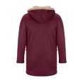 thumbnail image 3 of ohmzyzo Mens Winter Coat Warm Thick Fleece Lined Parka Long Trench Jacket Hood Outdoor Overcoat Plus Size with Pocket Wine Red M, 3 of 4
