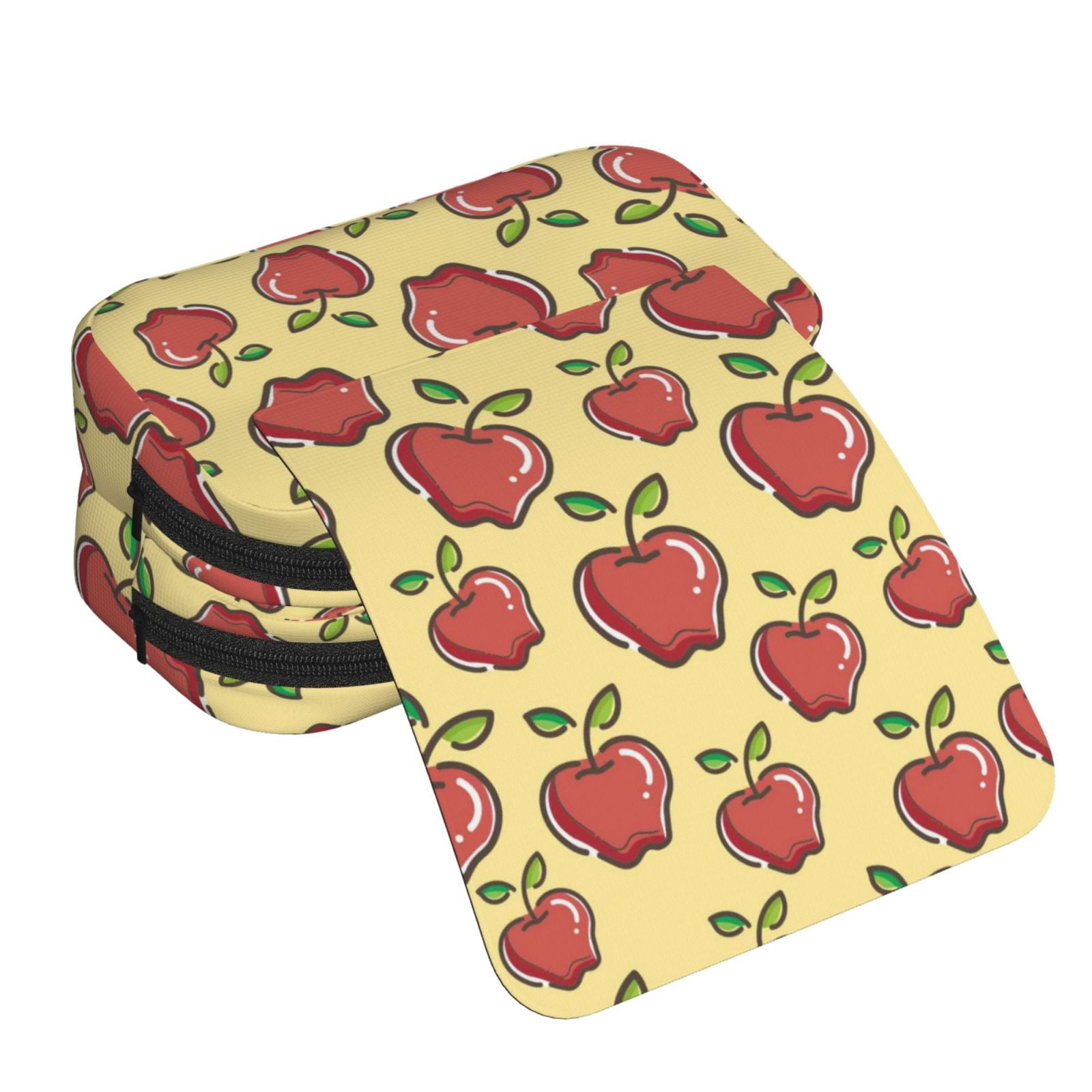 Kdxio Apple for Double Compartment Pen Case Oxford Organizer with Zipper Pockets for Students Artists