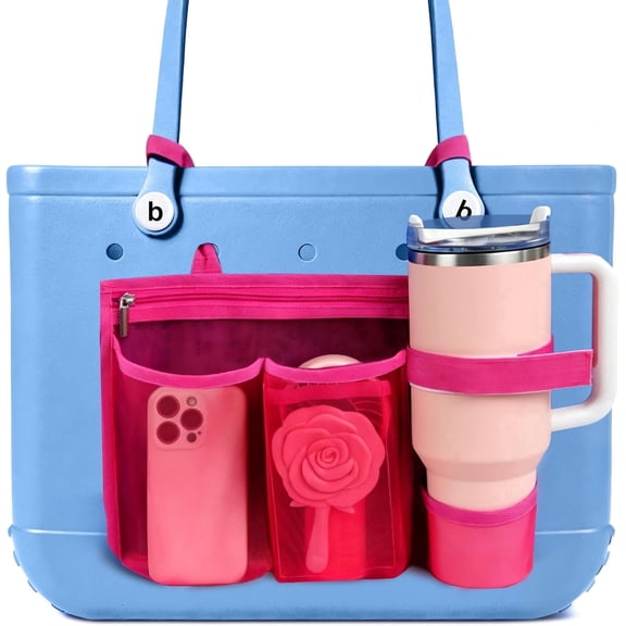 Oudizz Beach Bag Organizer for Bogg Bag, Hot Pink
