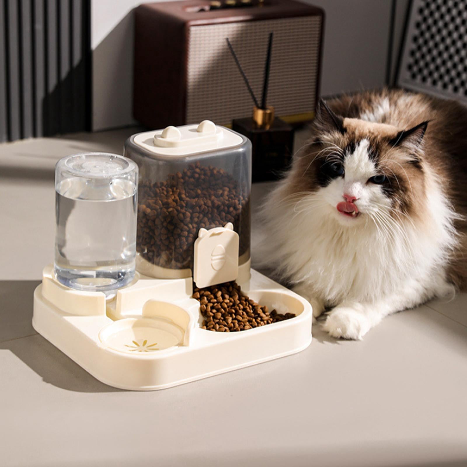 2 in 1 Automatic Pet Feeder Drinking Dispenser Split Design Easy Clean for Cats Puppies Bunny