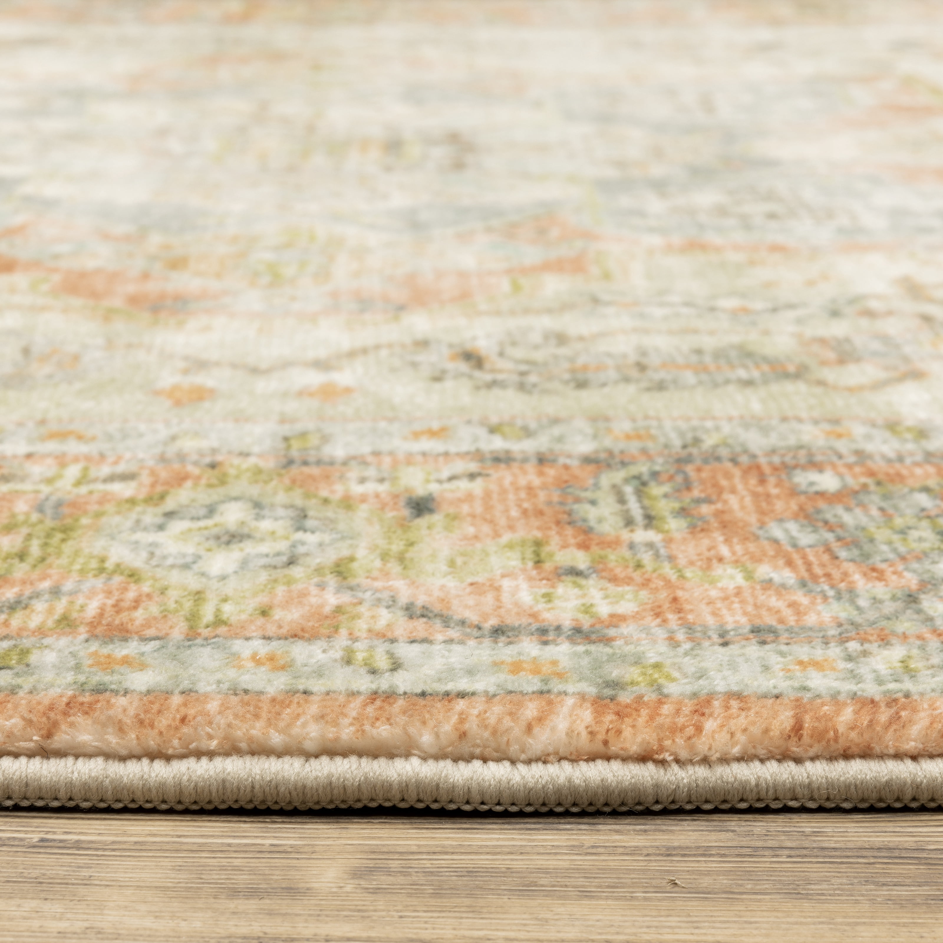 Avalon Home Silvana Distressed Medallion Area Rug, 2' X 8' Runner, Orange/ Silver