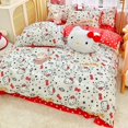thumbnail image 4 of Sanrio Hello Kitty Bedding Set Cute Cotton Four Piece Double Queen Size  Bed Linens Pillowcase Girl Dorm Bedclothes Home RJ, 4 of 7