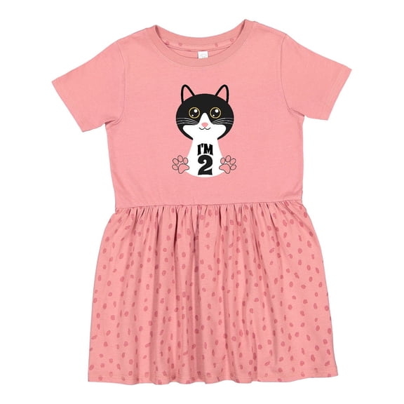 Inktastic 2nd Birthday Cat 2 Year Old Girl Girls Toddler Dress