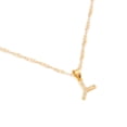 thumbnail image 2 of Dije Inicial Letra Y Ametrinaa con Zirconia Chapa de Oro 18k Cadena 43-48 cm, 2 of 5
