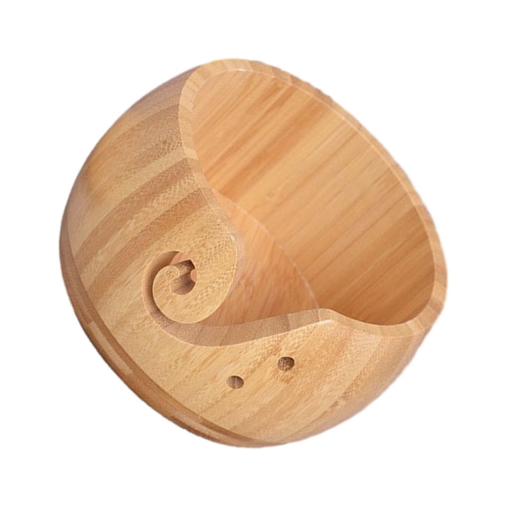 Unatoiry Fashionable And Practical Wooden Yarn Bowl Must-Have For Knitting Lovers type 2 1Set