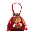 thumbnail image 2 of Festive Gift Bags Reusable Drawstring Gift Sacks with Handle Snowman Holiday Xmas Party Favor Wrapping Bags for Candy Cookies Small Toys Stocking Stuffers, Set of 1, Cloth, 2 of 7