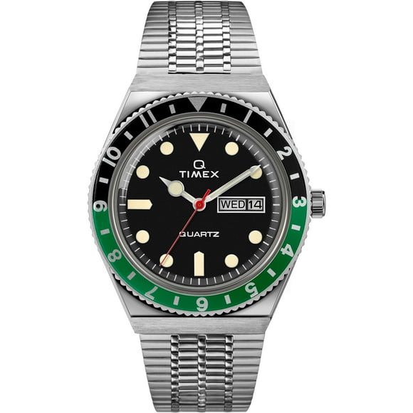 Timex 38 mm Q Timex Black/Green Silver/Black/Silver One Size