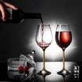 thumbnail image 5 of Matashi Home Decorative Tabletop Showpiece Crystal Gold Foil Wine Glasses Set 15.5 oz- Lead-Free Gold Crystal Sparkling Wine Wedding Glasses, Elegant Crystal Glassware, 5 of 8