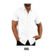 thumbnail image 3 of Camisa de hombre Sonducket Verano Botón abajo manga corta Poliéster Blanco XXL, 3 of 5